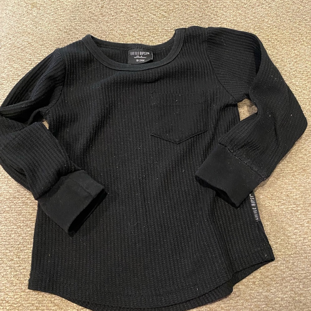 Little Bipsy Black Waffle Longsleeve
